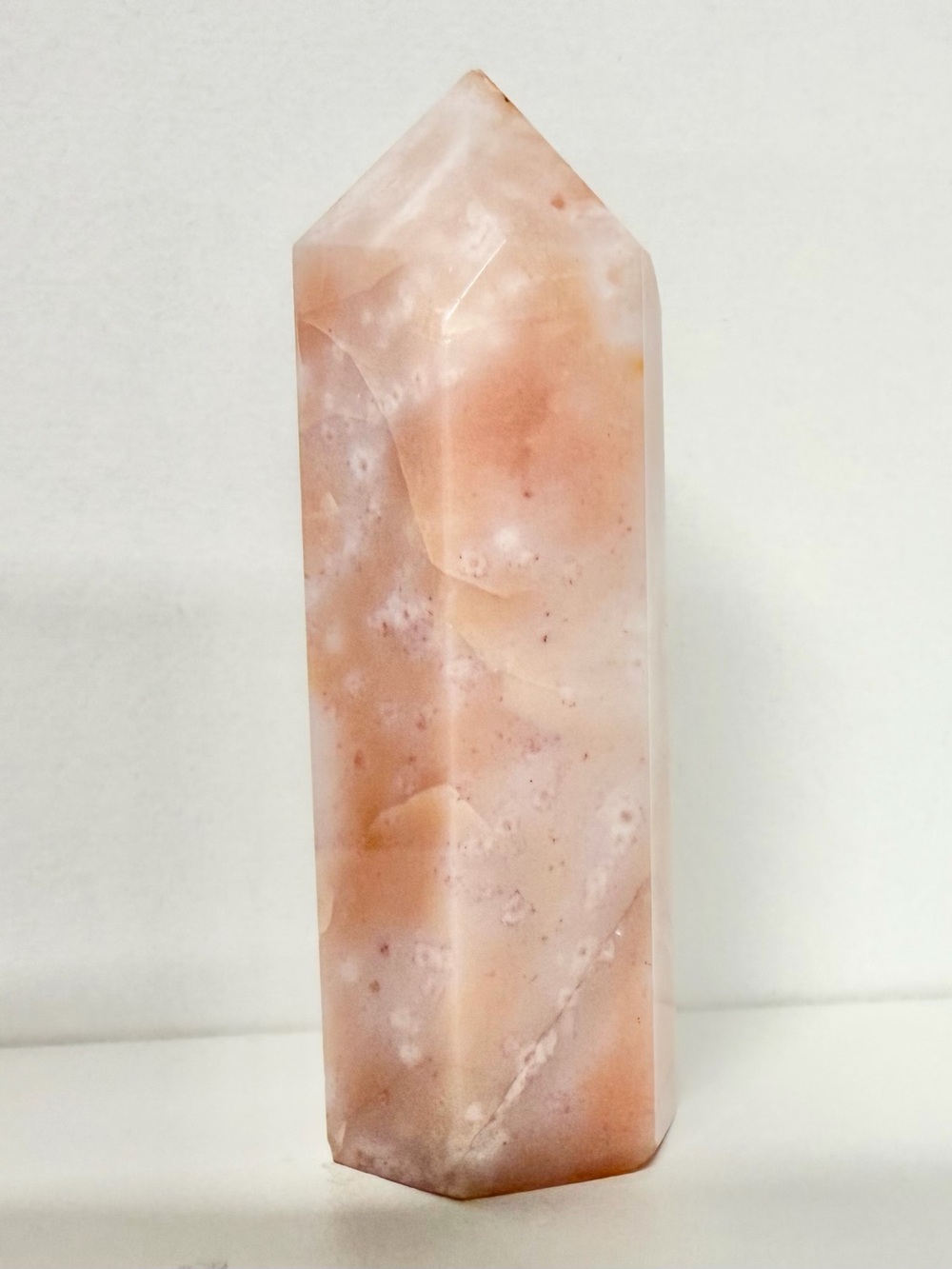Carnelian Flower Agate Crystal Pink 3.5”